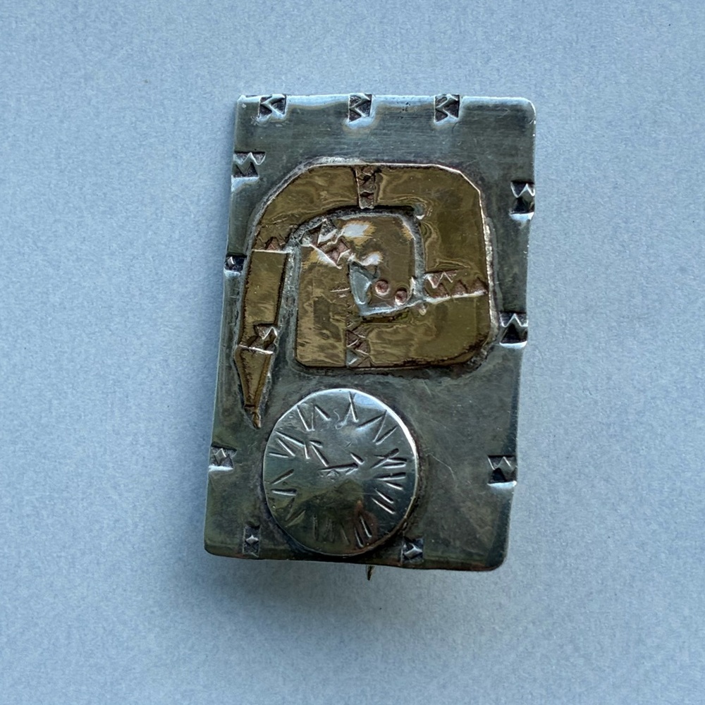 Vintage Gold & Sterling Silver Pin